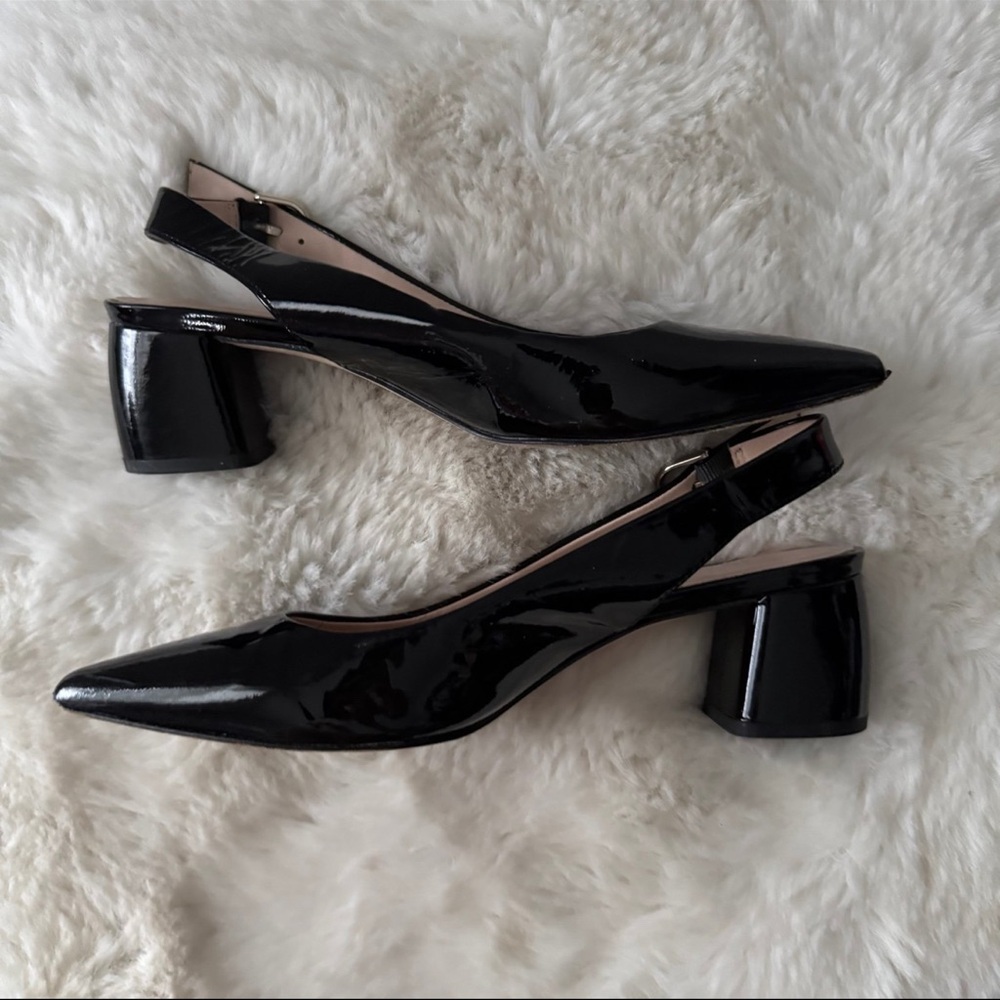 Kate Spade New York Women's Mika Pointed Toe Slingback Pumps Black Size 8 - Picture 2 of 13